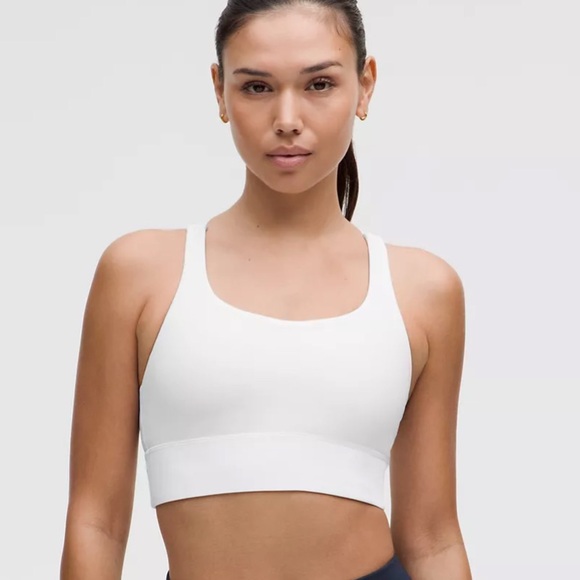 Lululemon Energy Longline Bra Medium Support, B–D Cups White Sz 8 - Picture 1 of 5